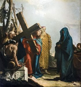 Chiesa_di_San_Polo_(Venice)_-_VIA_CRUCIS_IV_-_Jesus_meets_his_mother_by_Giandomenico_Tiepolo